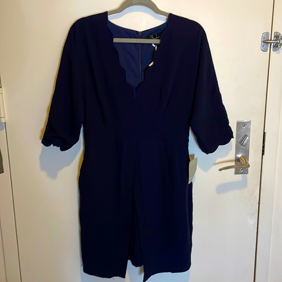 Navy 3/4 Sleeve Dress - Picture 2 of 3